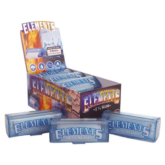 Elements slim rolls 1 1/4 size + dispenser 10 pcs