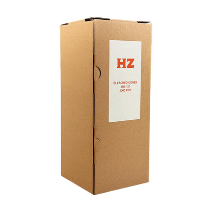 Box HZ Cones King Size Bleached White 109/21 mm 1000 Pcs