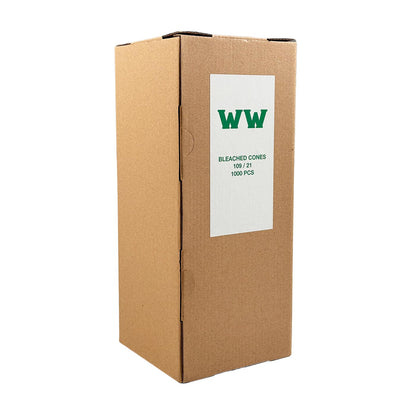 Box WW Cones King Size Bleached White 109/21 mm 1000 Pcs