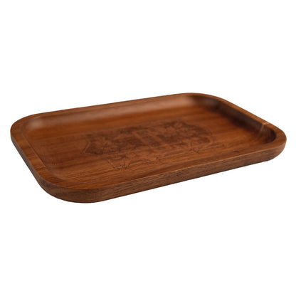Greengo Wooden Rolling Tray 27x17cm Floral v1