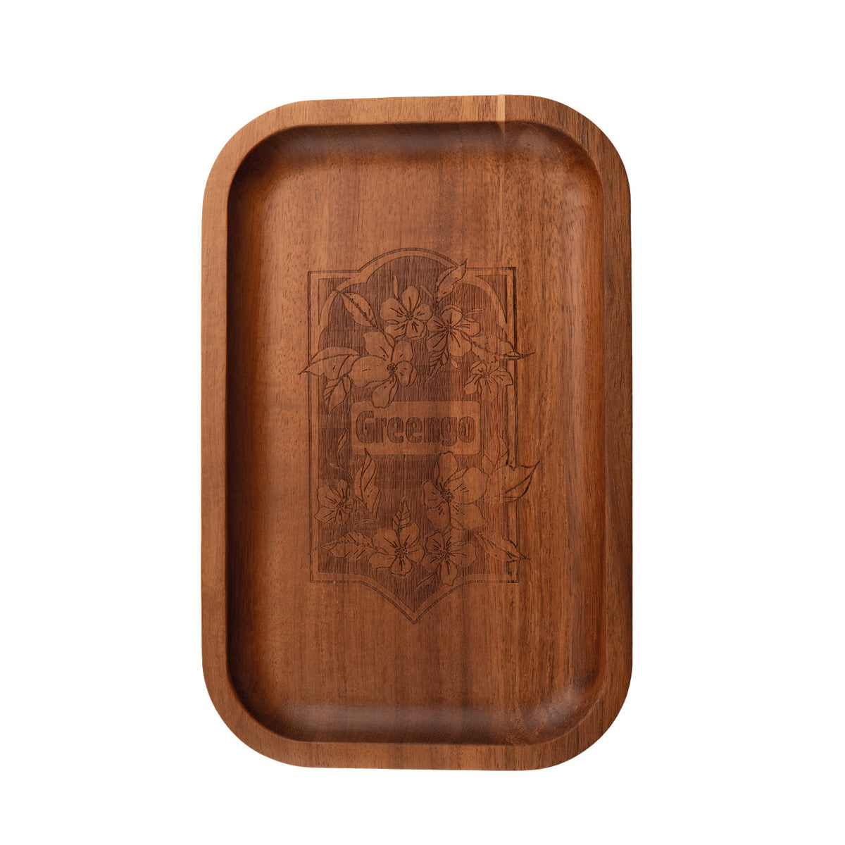 Greengo Wooden Rolling Tray 27x17cm Floral v1