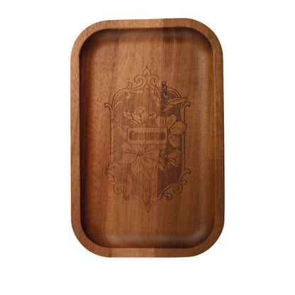 Greengo Wooden Rolling Tray 27x17cm Floral v2