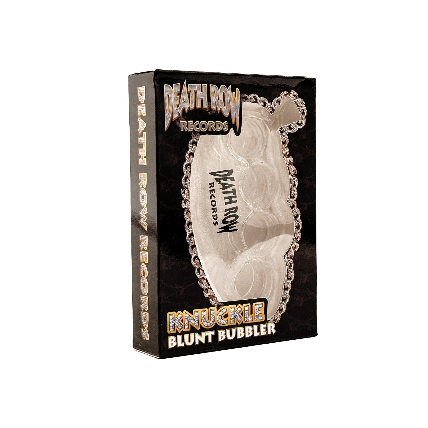 Death Row Records Knokkel Blunt Bubbler Handpijp Transparant