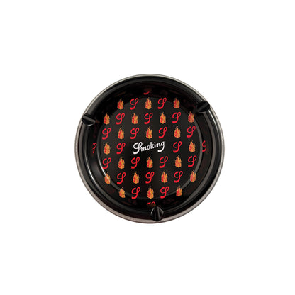 Display Smoking Metallic Asbak Zwart Vlammen