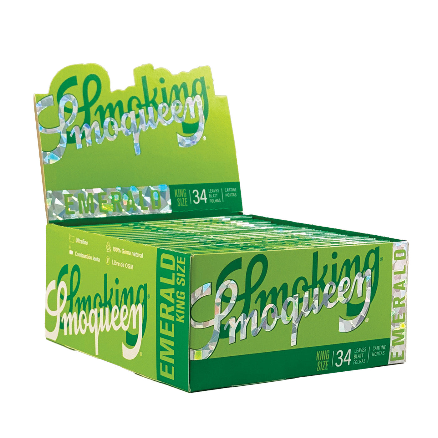 Display Smoking Smoqueen Emerald King Size 50 Pcs