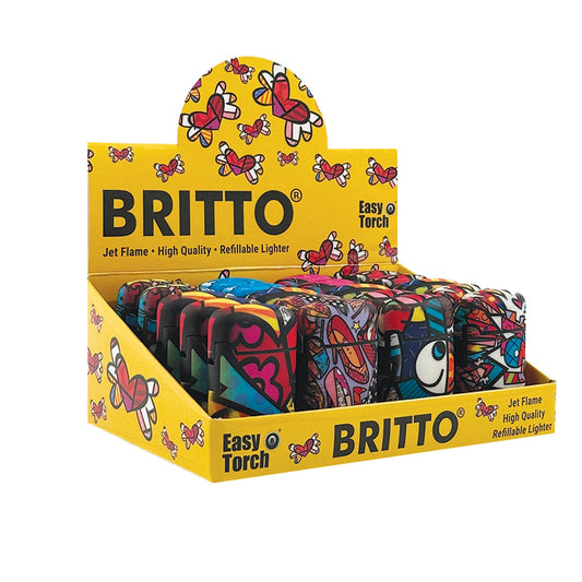 Display V-Fire Easy Torch Lighter Britto Art Design 20 Pcs