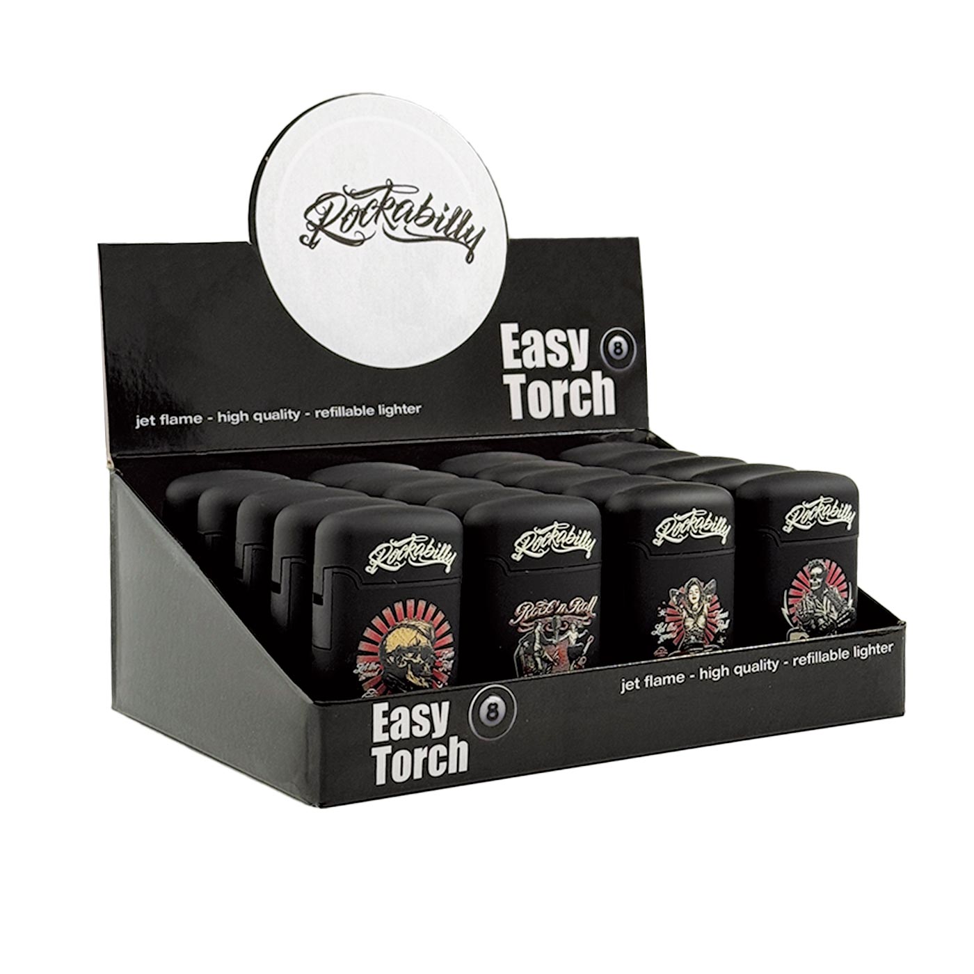 Display V-Fire Easy Torch Lighter Rock Music Design 20 Pcs