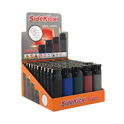 Display SideKick Rubberen Elektronische Aanstekers Assorti 50 St.