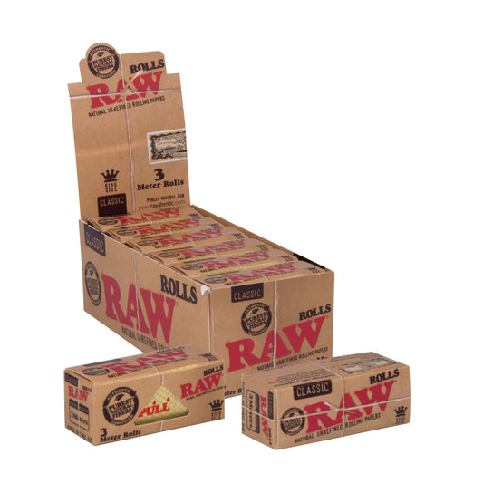Display Raw Classic King Size Rolls 12 Pcs