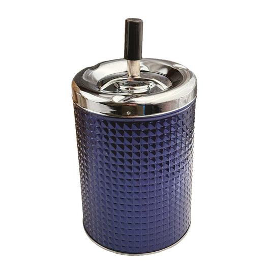 Spinning ashtray chrome/blue 20cm