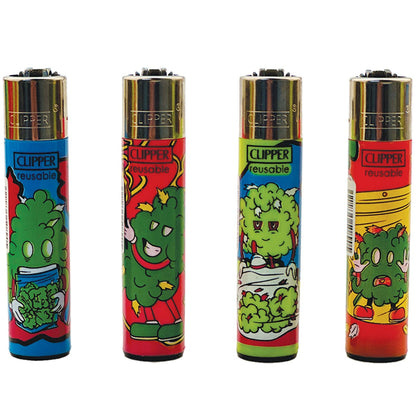 Display Clipper Classic Lighters Crazy Hemp 48 Pcs