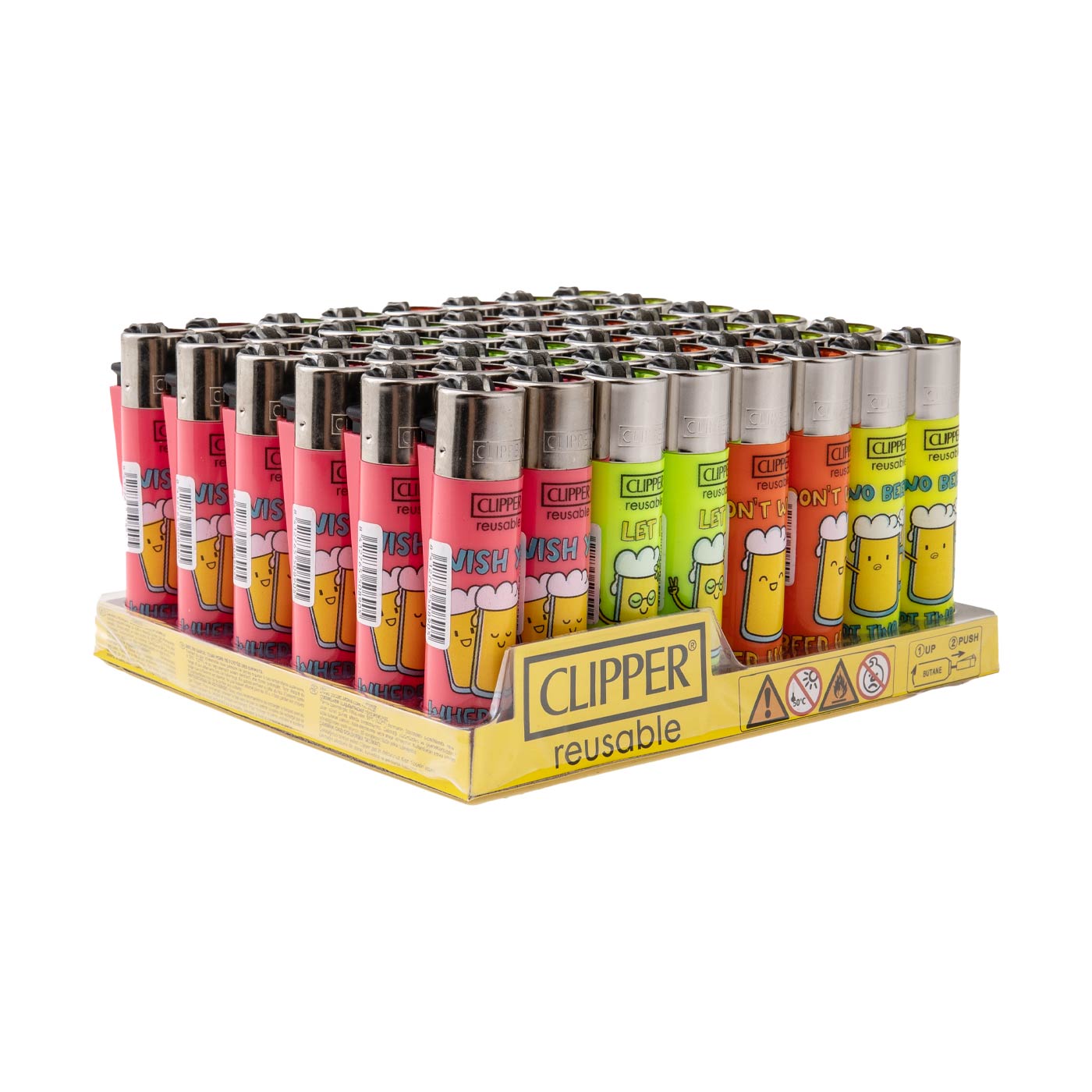 Display Clipper Classic Lighters Beer 48 Pcs