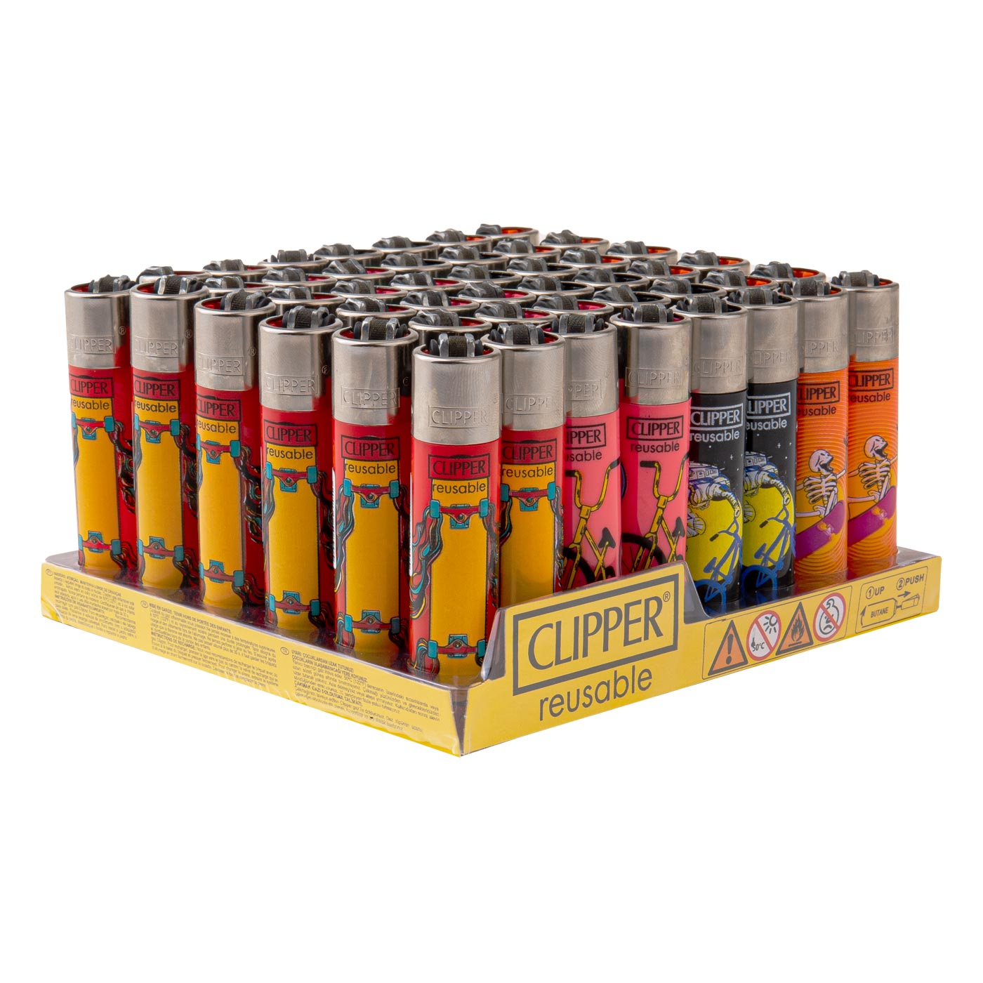 Display Clipper Classic Lighters Skater 48 Pcs 