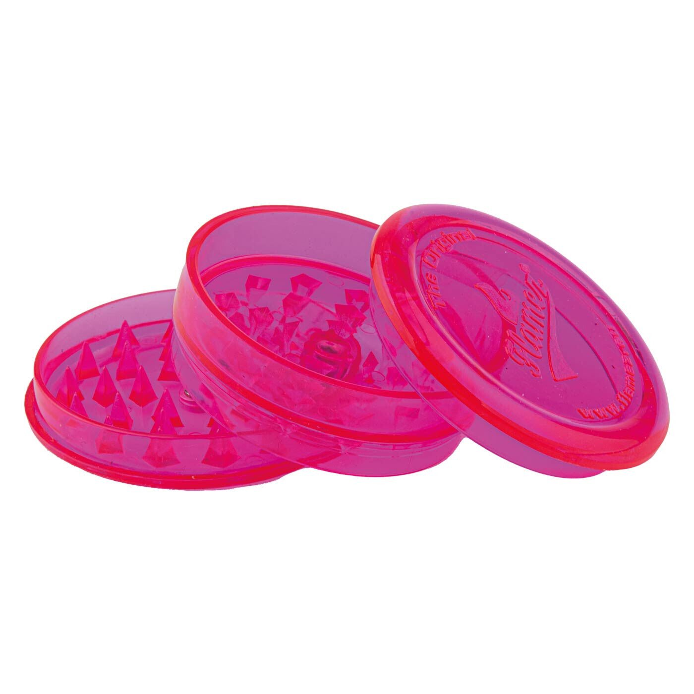 Acrylic Super Grinder With Stash Compartment Pink open