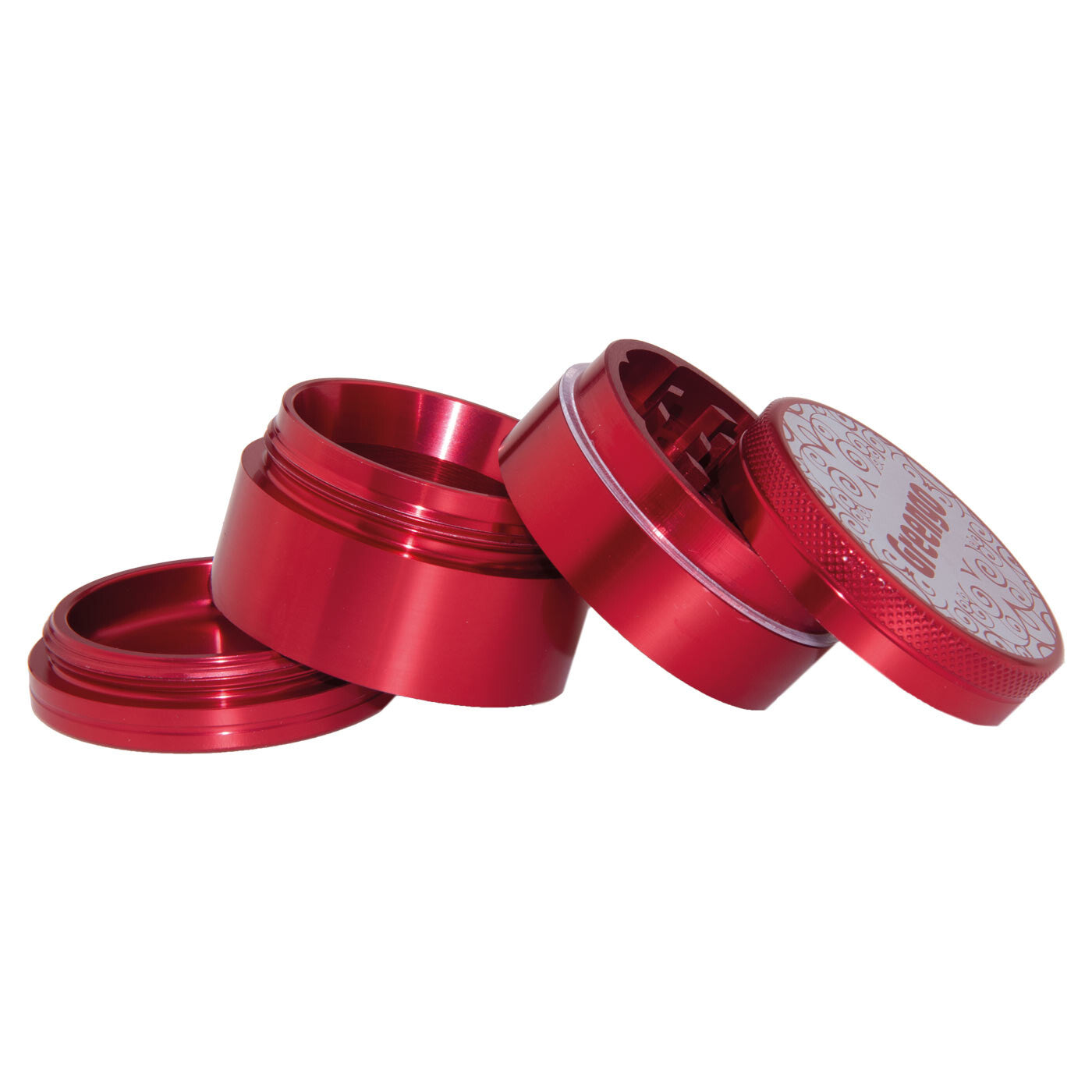 Greengo Grinder 4 Parts 50 Mm Red open