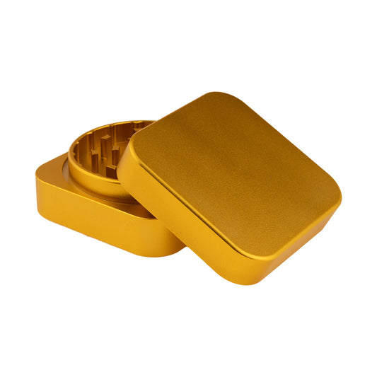 Aluminum square grinder 2 parts 55mm gold