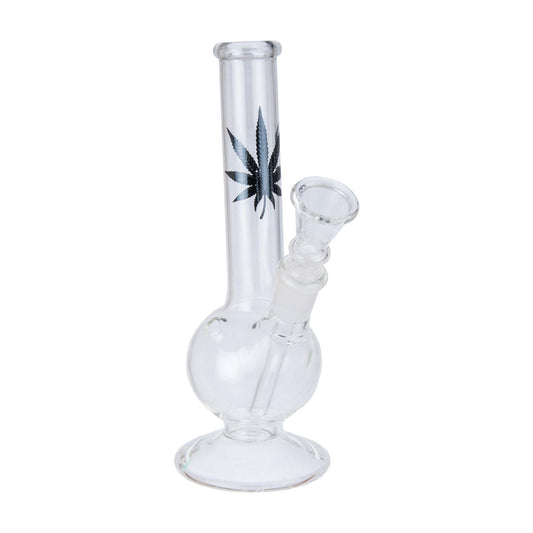 Dark leaf small glass bong on foot 18 cm