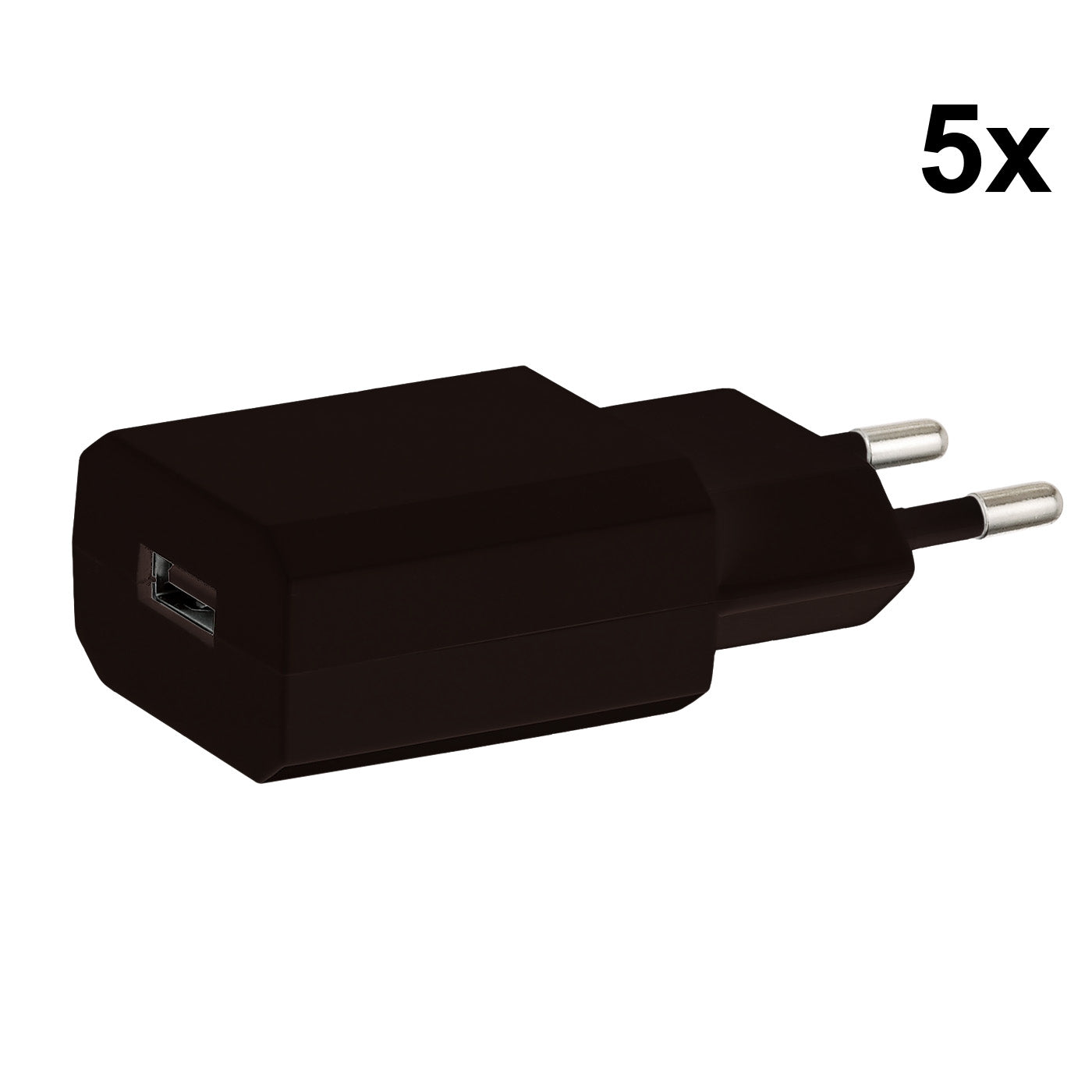 Grab 'N Go Wall Charger USB-A Black 5 Pcs