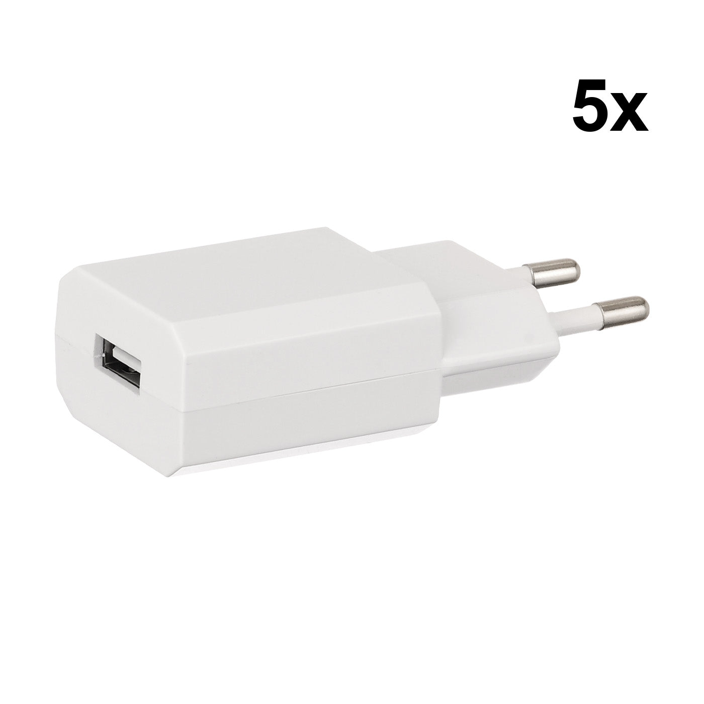 Grab 'N Go Wall Charger USB-A White 5 Pcs