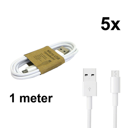 Grab 'N Go USB-A to Micro-USB Cable 1 m White 5 Pcs