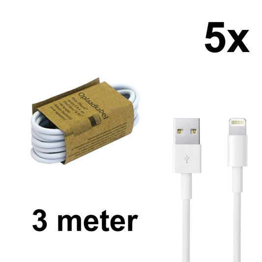 Grab 'N Go USB-A to Lightning Cable 3 m White 5 Pcs