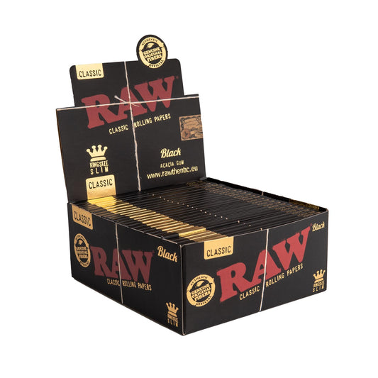RAW Black King Size Slim Papers 50 Pcs