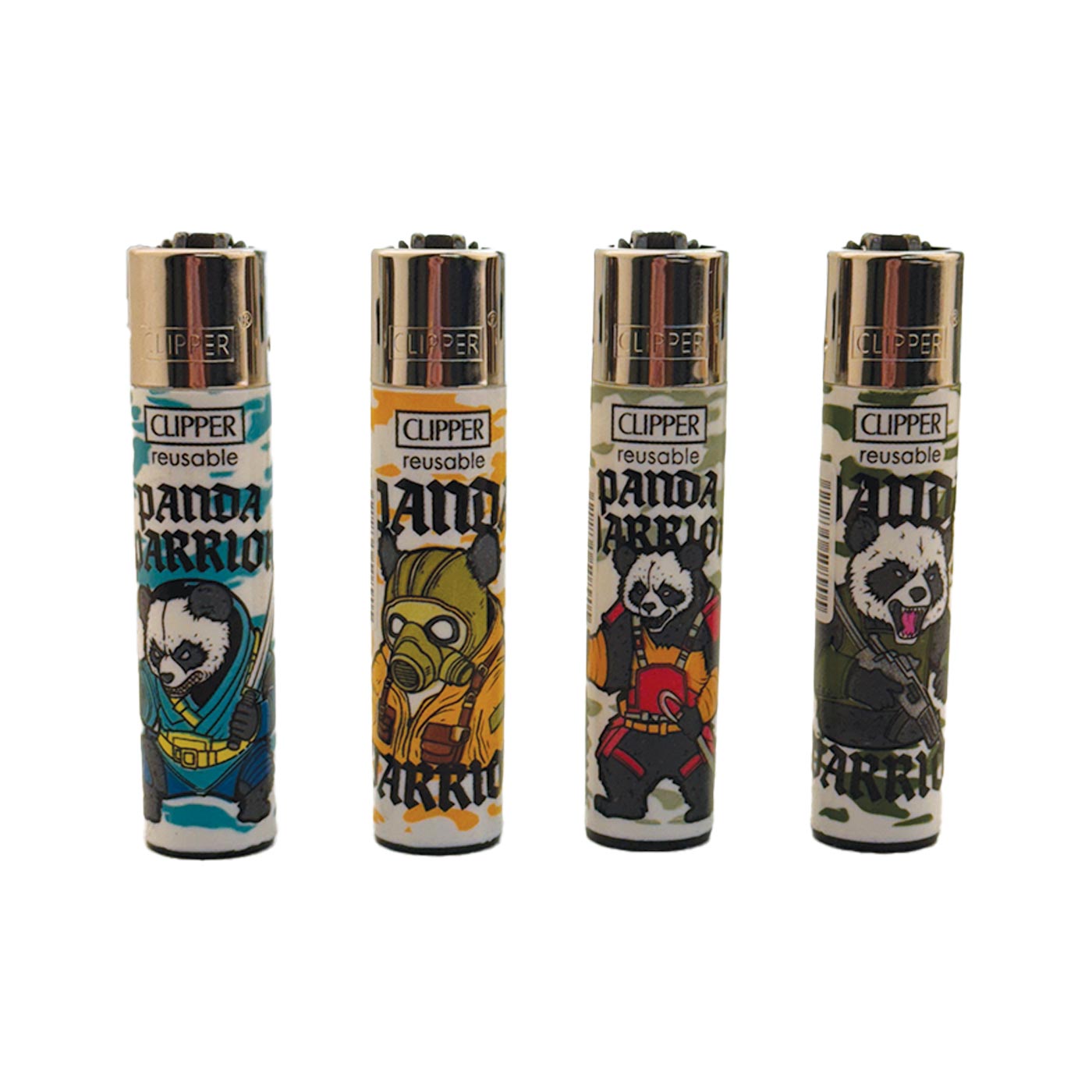 Display Clipper Classic Lighters Panda Warrior 48 Pcs