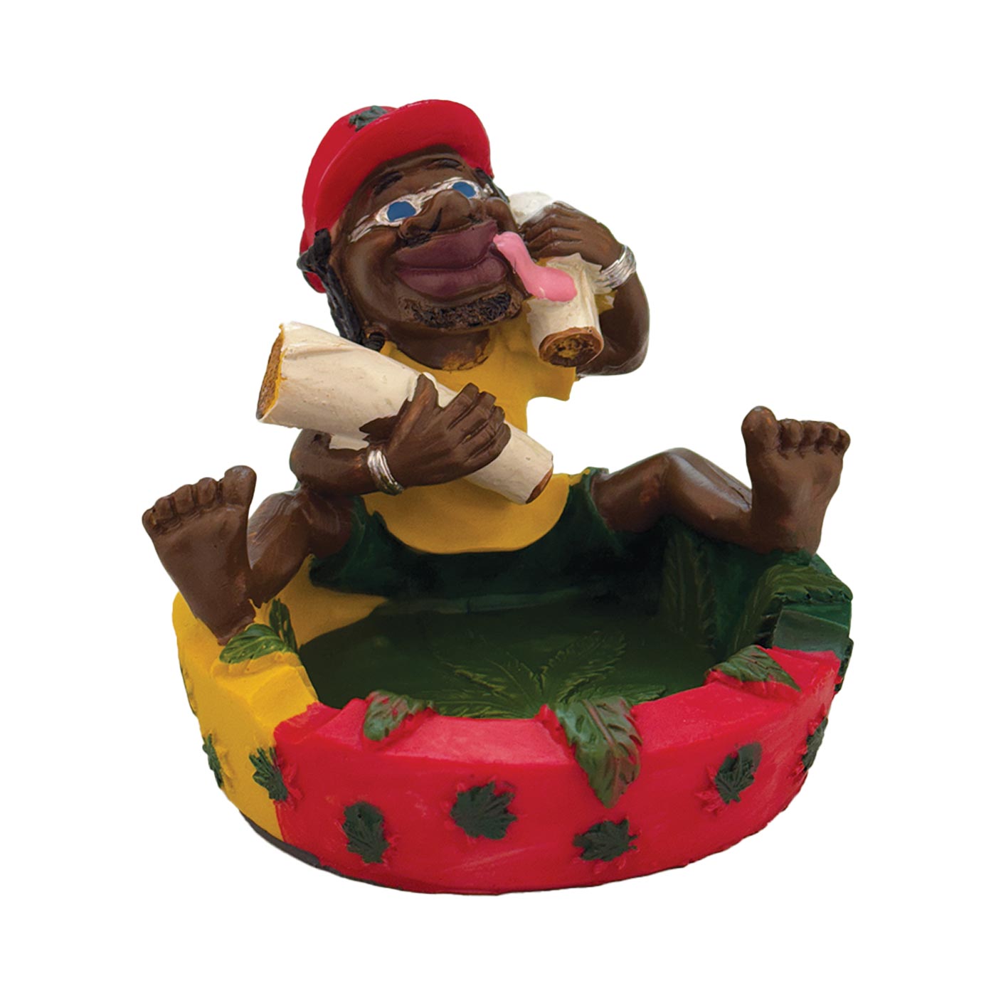 Ashtray Polyresin rasta balancing act 10.5cm, h. 10cm