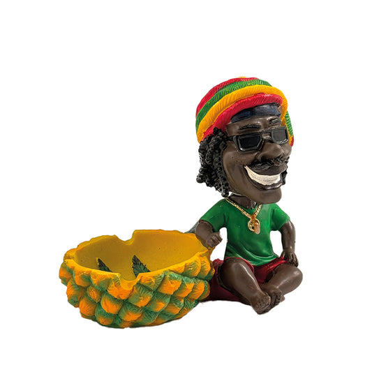 Ashtray polyresin Rasta hemp leaf bobblehead 11,5cm