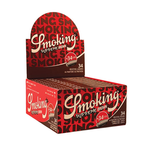 Display Smoking Supreme Brown King Size + Tips 24 St.