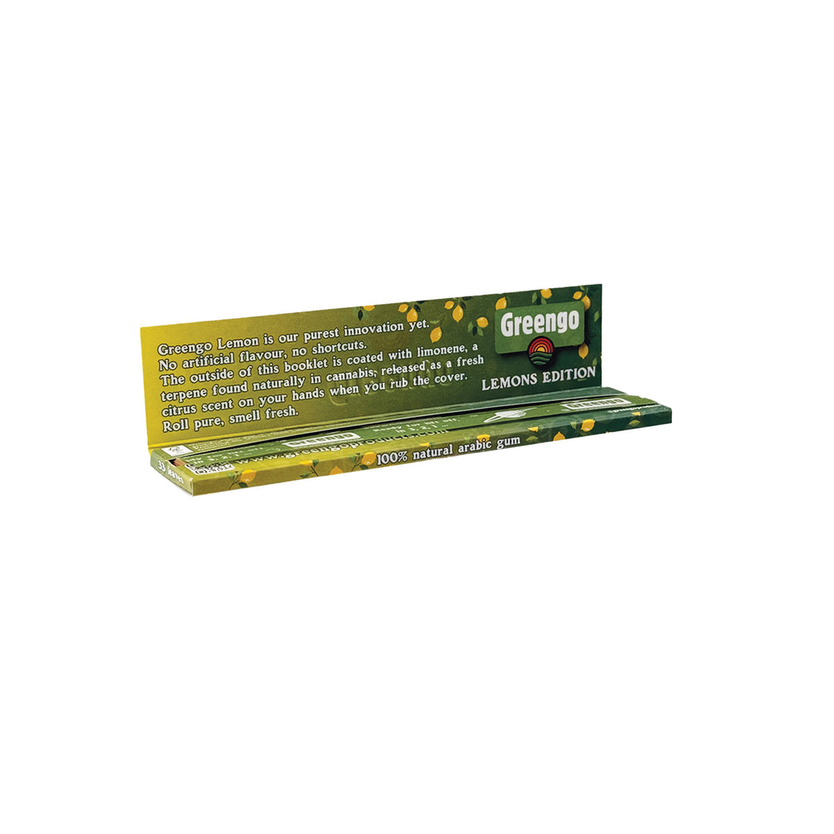 Display Greengo Lemon Edition Unbleached King Size Slim 50 pcs