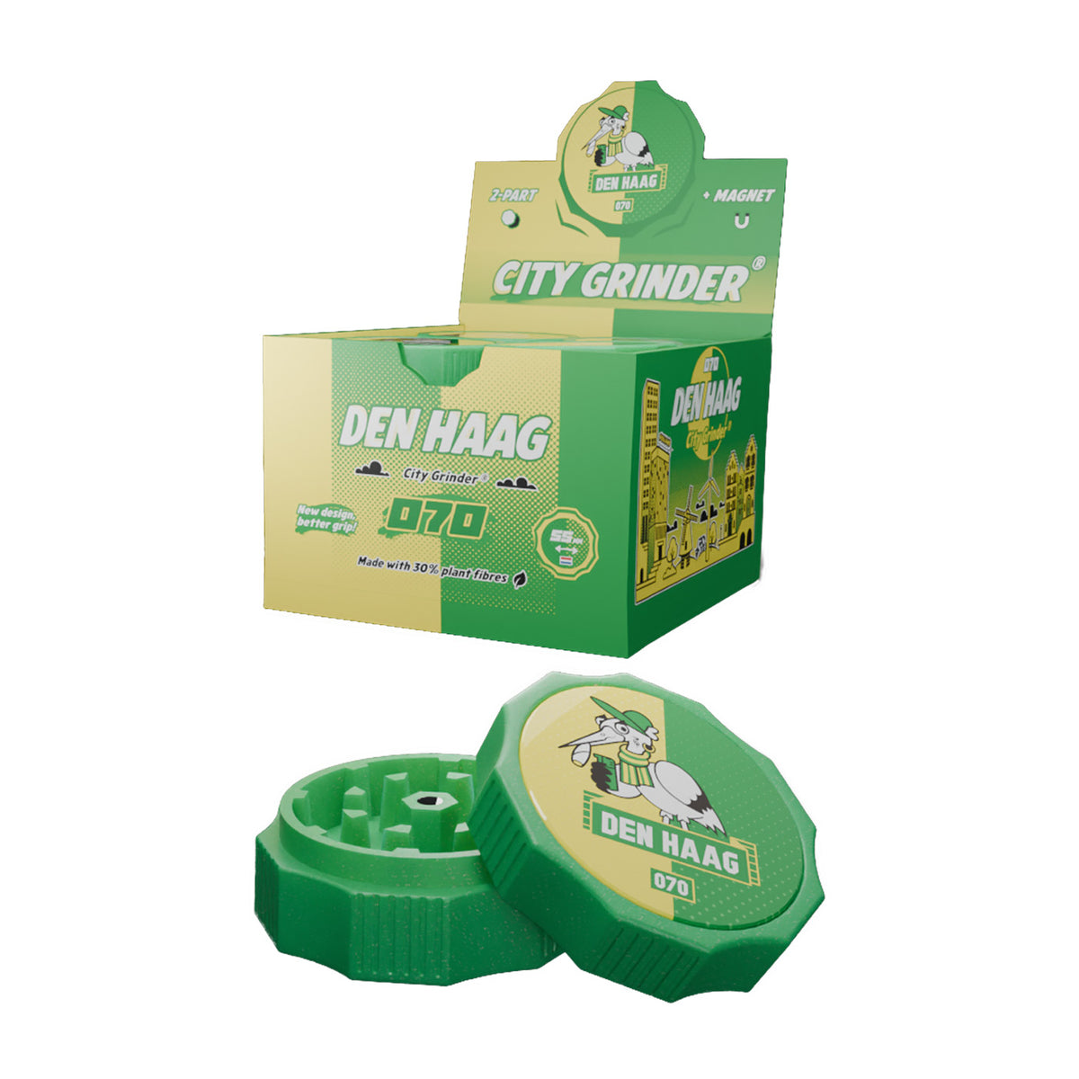 Bio-degradable grinder + magnet 55mm Den Haag 12 pcs