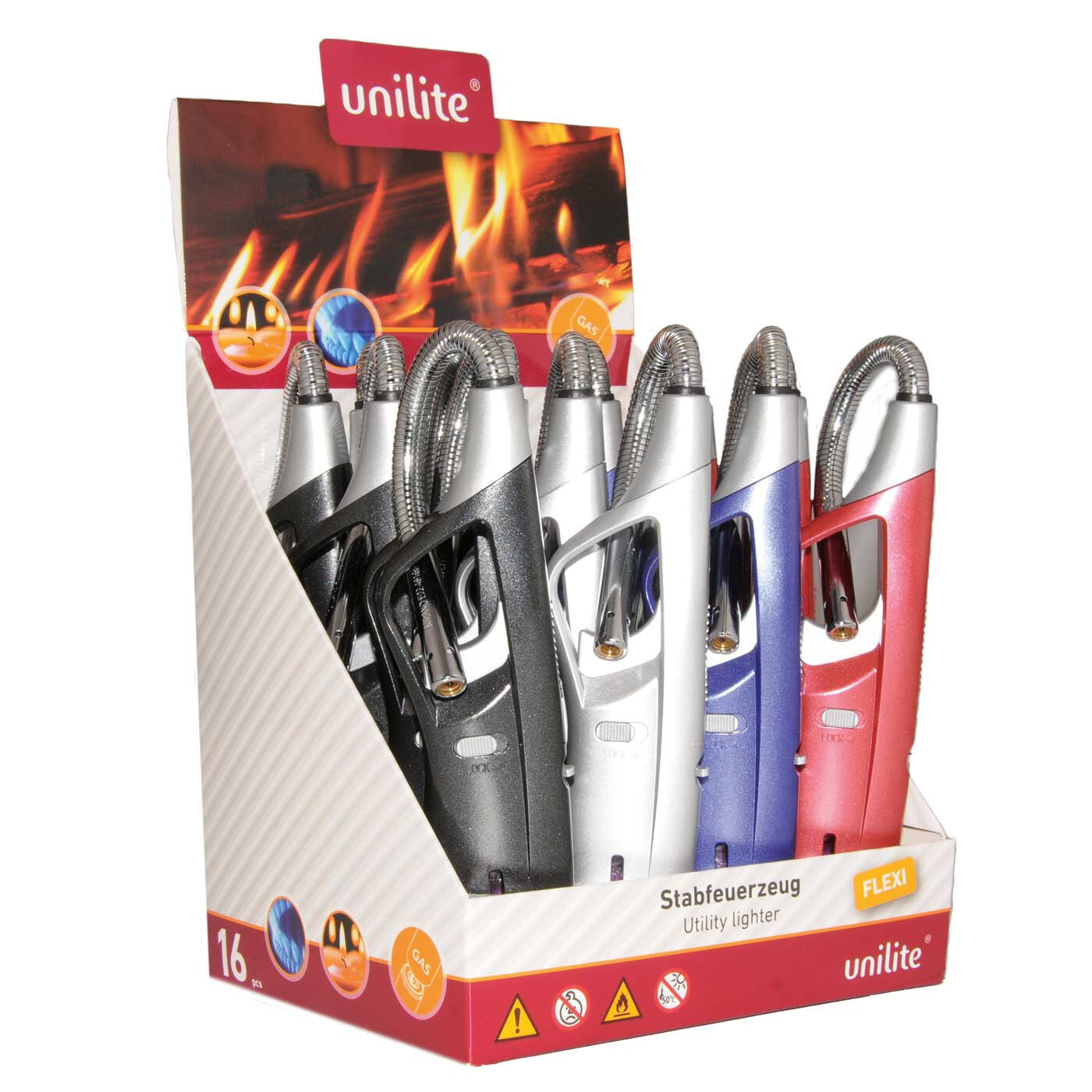 Display Milano Ft Turbo Candle Lighter Flex Torch 16 Pcs