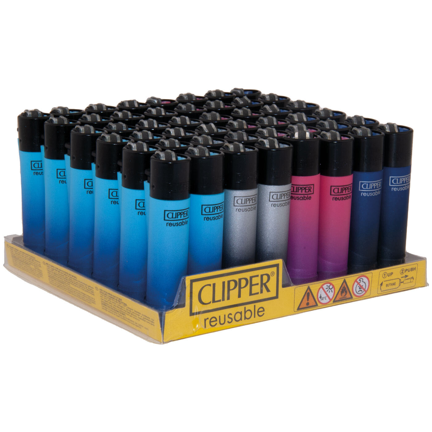 Clipper Lighters Metallic Gradient 1 48 Pcs