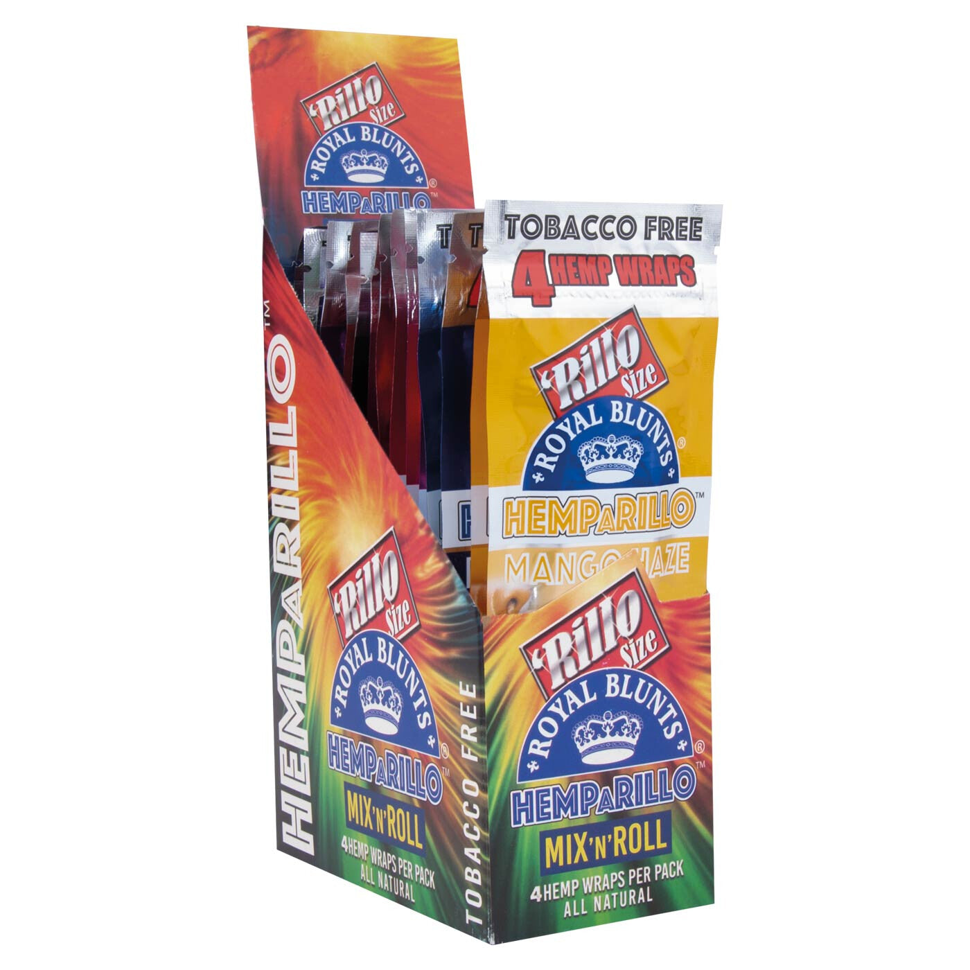 Display Hemparillo Hemp Blunts Mix 'N' Roll 15X4 Pcs