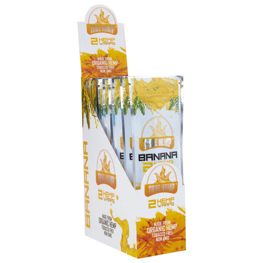 Display True Hemp Blunt Wraps Banana 25X2 Pcs